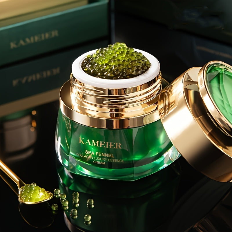 KAMEIER Sea Fennel Collagen Cream Essence – Hypoallergenic Lightweight Gel for All Skin Types. Deeply Hydrating, Nourishing, and Suitable for Daily Unisex Skincare. Presented in Luxurious Packaging with Golden Accents for a