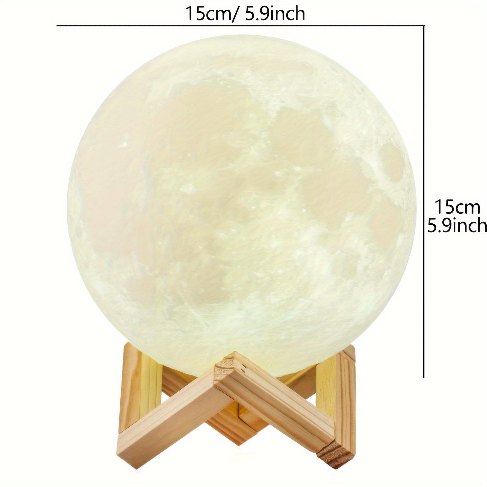 Moon Lamp 2024 Upgraded 128 Colors With Timing Moon Night Light For Adults, Gifts For Women Men, Remote Touch Control And USB Rechargeable Wooden Stand 5.9 Inches