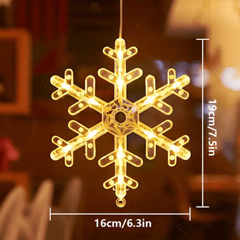 LED Christmas Lights – Available in 1-Piece or 3-Piece Sets with Star, Snowflake, and Christmas Tree Designs. Battery-Powered with Suction Cup Base for Easy Window Mounting or Hanging (Batteries Not Included). Perfect for A