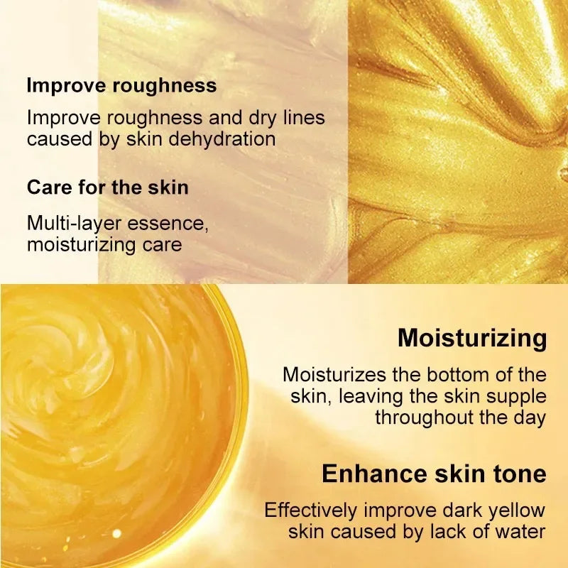 120g Collagen Face Cream – Anti-Wrinkle, Whitening, and Anti-Aging Moisturizer with 24K Gold. A deeply nourishing and firming sleeping mask designed to rejuvenate, hydrate, and restore youthful radiance to your skin.