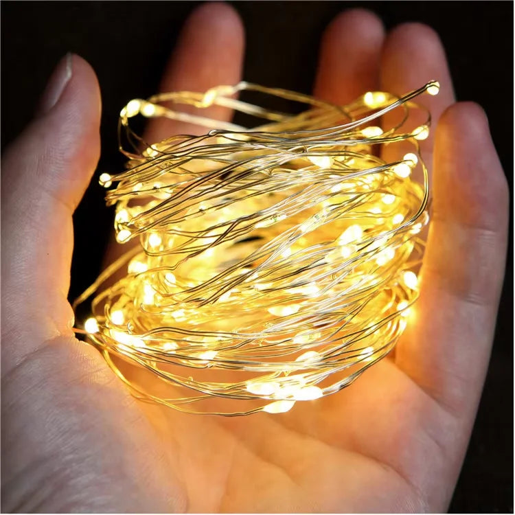 1 / 5 / 10 pcs Fairy String Lights – Battery-Operated LED Lights for Home, Bedroom, Garden, Wedding, Christmas, and New Year Decorations. Perfect for adding a warm, magical glow to any space or festive occasion.
