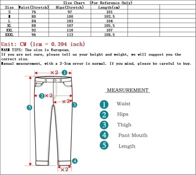 Men's Slim Fit Denim Jeans Elastic Waist Multi-Pocket Cargo Pants Casual Washed Solid Color Streetwear Mid-Waist Daily Joggers