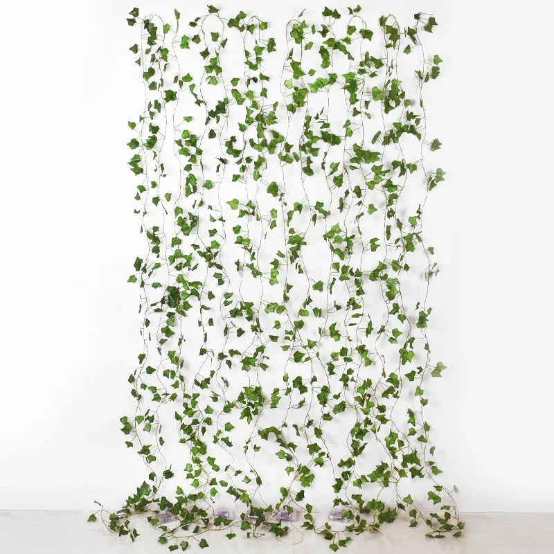 2M / 5M / 10M LED Silk Leaf Ivy Vine String Lights – Artificial Greenery Garland for Home, Wedding, and Event Decoration. Features realistic silk leaves and warm LED lighting, perfect for creating elegant, nature-inspired d