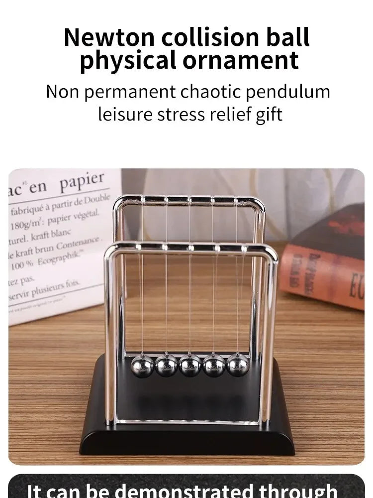 Newton’s Cradle Balance Ball – Steel Physics Pendulum Model for Desk Display. Ideal as a teaching tool, science demonstration, or stress-relief toy. A sleek and modern desktop decoration that combines education, motion, a