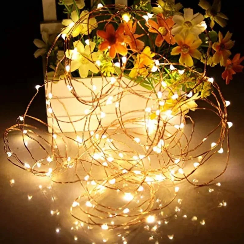 1 / 5 / 10 pcs Fairy String Lights – Battery-Operated LED Lights for Home, Bedroom, Garden, Wedding, Christmas, and New Year Decorations. Perfect for adding a warm, magical glow to any space or festive occasion.