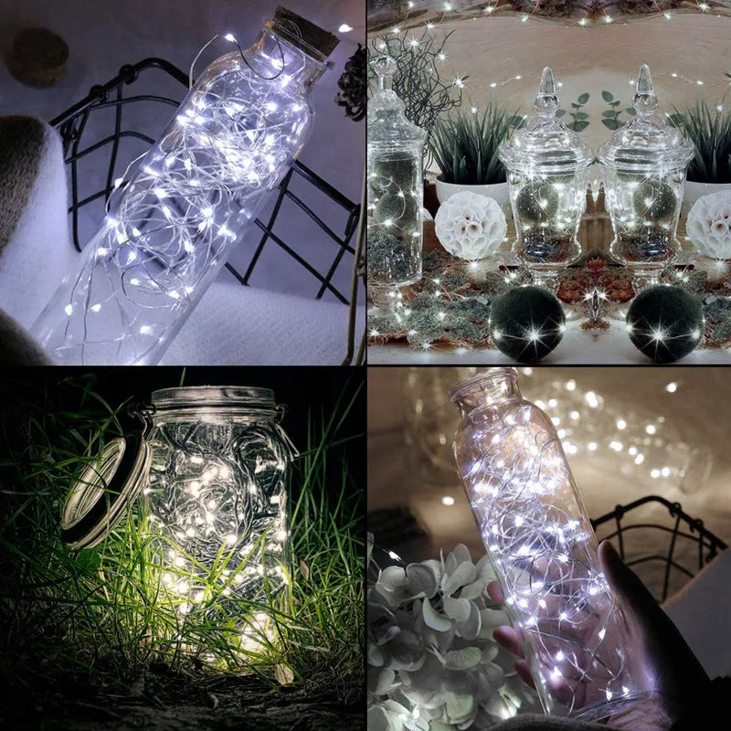 1 / 5 / 10 pcs Fairy String Lights – Battery-Operated LED Lights for Home, Bedroom, Garden, Wedding, Christmas, and New Year Decorations. Perfect for adding a warm, magical glow to any space or festive occasion.