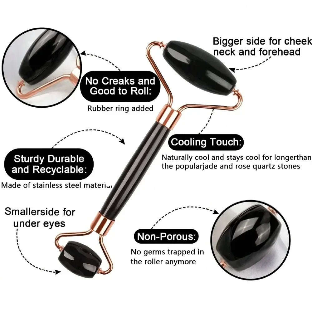 3-Piece Face Massager Kit – Ice Roller, Gua Sha Board & Facial Massage Roller | Premium Face Lifting and Contouring Tools for Radiant, Youthful Skin. Enhance your skincare routine with this professional 3-piece face massage