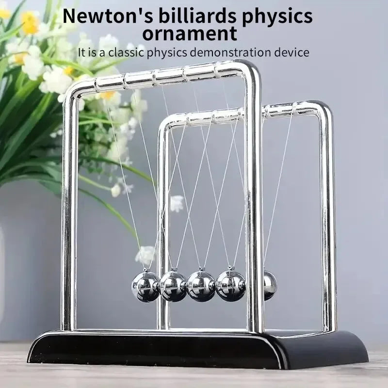 Newton’s Cradle Balance Ball – Steel Physics Pendulum Model for Desk Display. Ideal as a teaching tool, science demonstration, or stress-relief toy. A sleek and modern desktop decoration that combines education, motion, a
