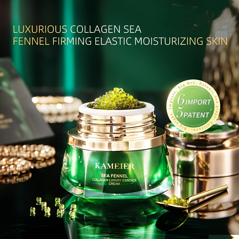 KAMEIER Sea Fennel Collagen Cream Essence – Hypoallergenic Lightweight Gel for All Skin Types. Deeply Hydrating, Nourishing, and Suitable for Daily Unisex Skincare. Presented in Luxurious Packaging with Golden Accents for a
