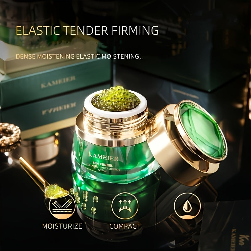 KAMEIER Sea Fennel Collagen Cream Essence – Hypoallergenic Lightweight Gel for All Skin Types. Deeply Hydrating, Nourishing, and Suitable for Daily Unisex Skincare. Presented in Luxurious Packaging with Golden Accents for a